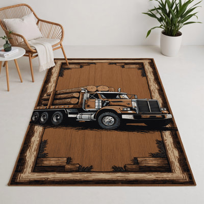 Tapis intérieur et extérieur brun Transport