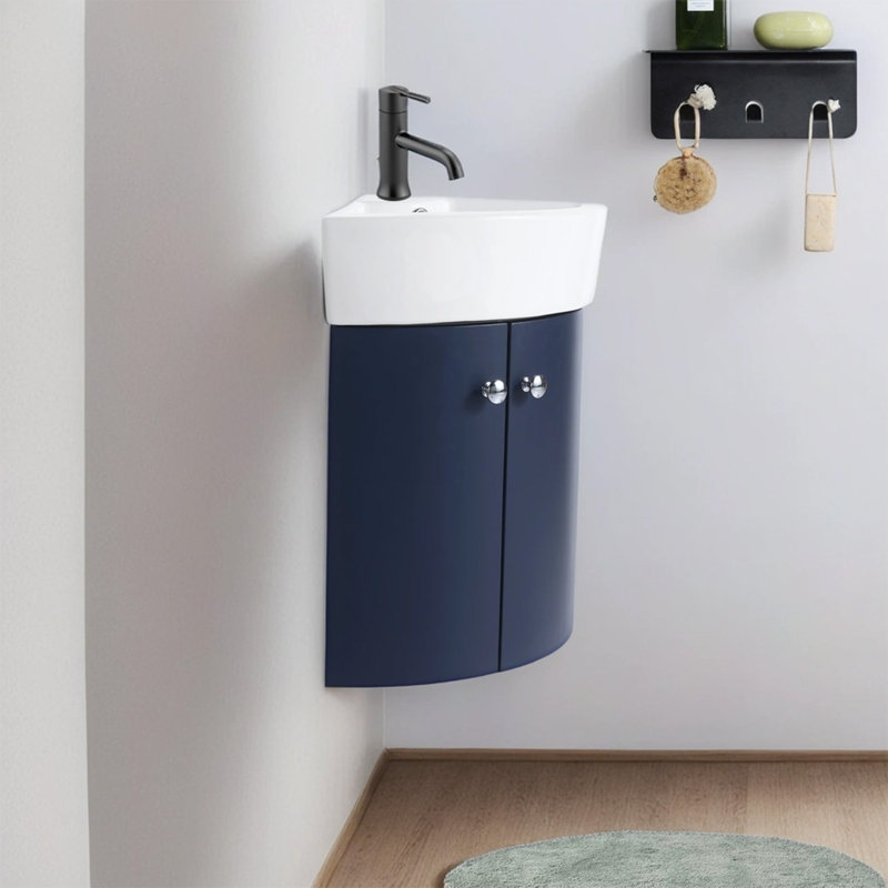 12.84'' Single Bathroom Vanity with Ceramic Top
