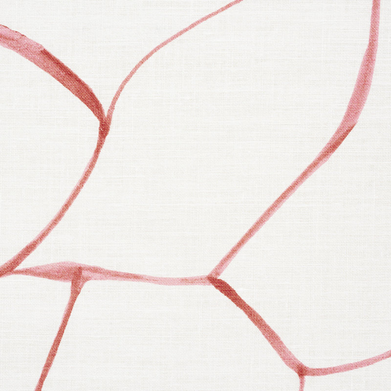 Schumacher x Porter Teleo Filigree Fabric, Coral