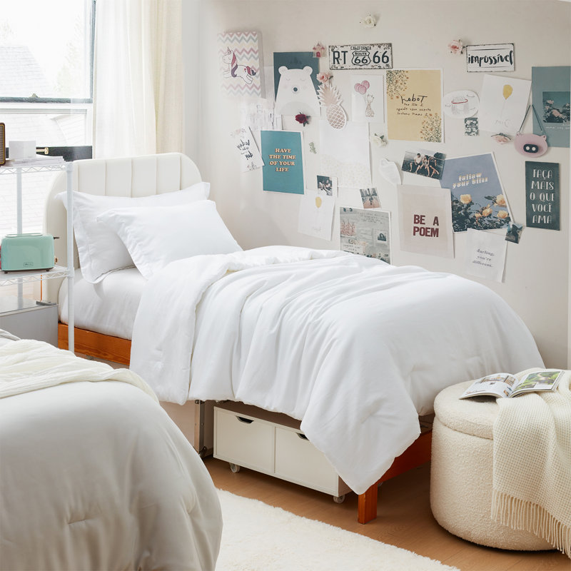 Ensemble d'édredon pour lit simple TG, Blanc
