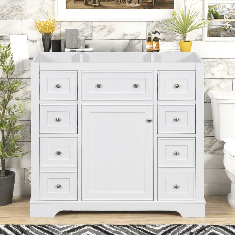 Meuble-lavabo simple sans comptoir, Blanc