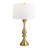 Set Of 2 Brushed Gold Metal Table Lamp With Metal & Crystal Beaded Drum Shade-901824038