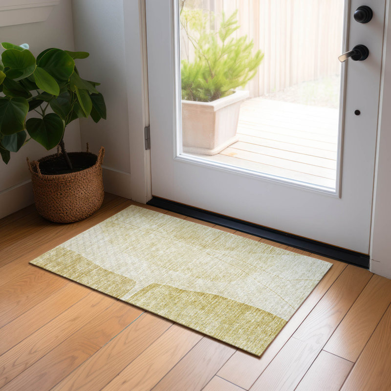 Chelea Washable Abstract Indoor / Outdoor Rug, Rectangle 1'8" x 2'6"