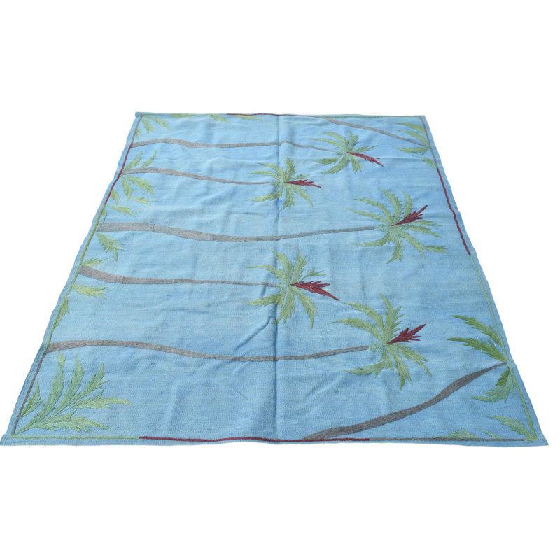 5 Ft Rectangle Poe Blue Rug