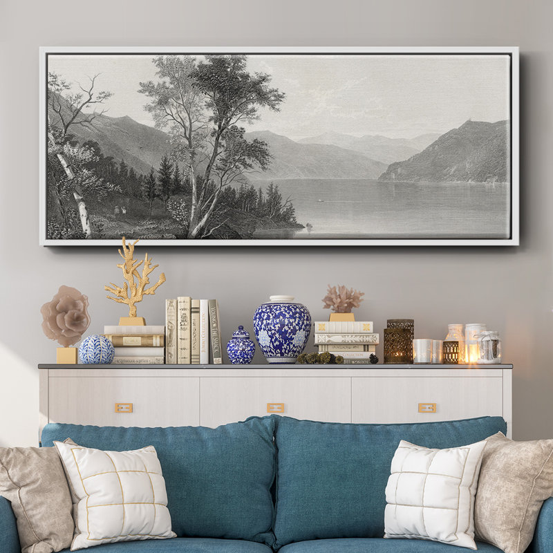 " Lake George ", 24" H x 60" W x 1.5" D, White