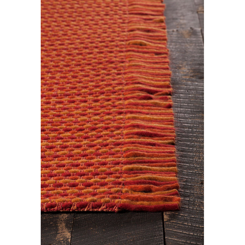 Adaline Hand-Woven Red/Orange Area Rug, 7'9" x 10'6"