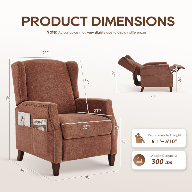 Fauteuil inclinable Kars, Corail performance chenille