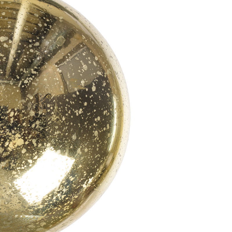 Ornement boule de mercure brillant, H 6 po x l 6 po x P 6 po, Champagne