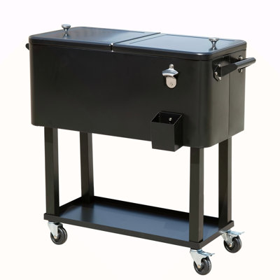 Chariot à glaçons sur roulettes Outsunny 80 QT