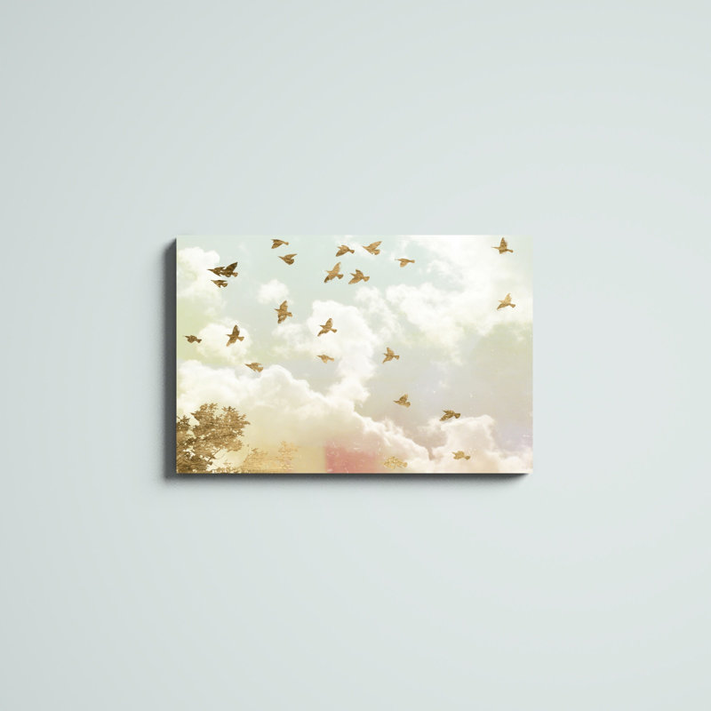 «Golden Flight I», impression sur toile, H 20 po x l 30 po