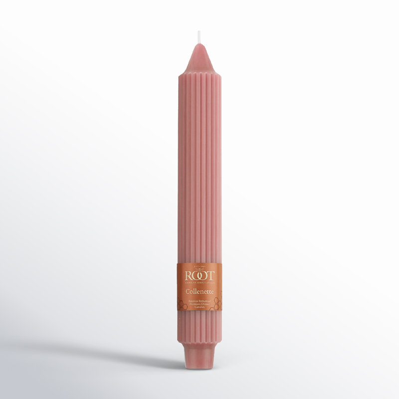 Bougie Grecian Collenette, H 9 po x l 1,25 po x P 1,25 po, Vieux rose
