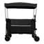 Chariot pliable robuste de 480 lb avec auvent amovible et moustiquaire - Chariot pliable de grande capacité de 150 l, roues tout-terrain de 7 po x 4 po, poignée réglable, freins, porte-gobelets et poche latérale réfléchissante