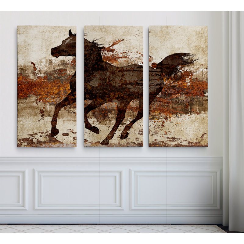 « Running Free II », image à pièces multiples sur toile, H 40 po x l 60 po x P 1,5 po