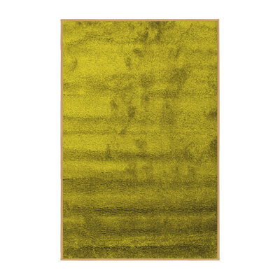 Tapis contemporain 649 jaune lavable à la machine