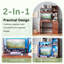 Computer Desk with 3 Drawers, LED Lighting, Charging Station & Bookshelf-70216240