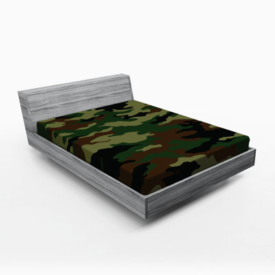 Camo Camouflage Microfibre Jersey Knit Fitted Sheet