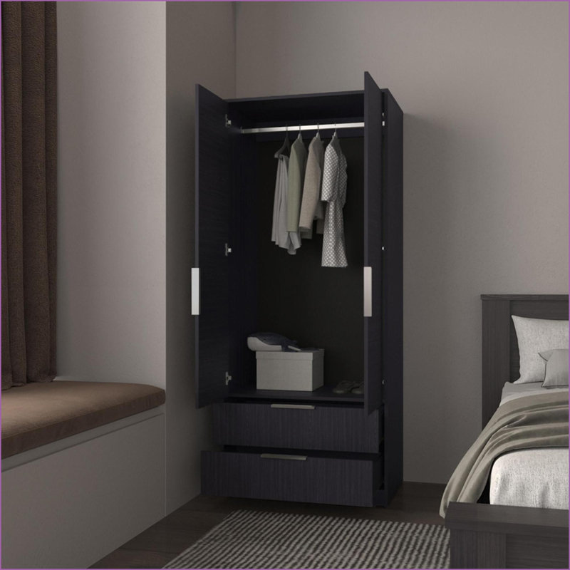 Armoire de rangement Armoires Trappe | Noir | Bois d'ingénierie