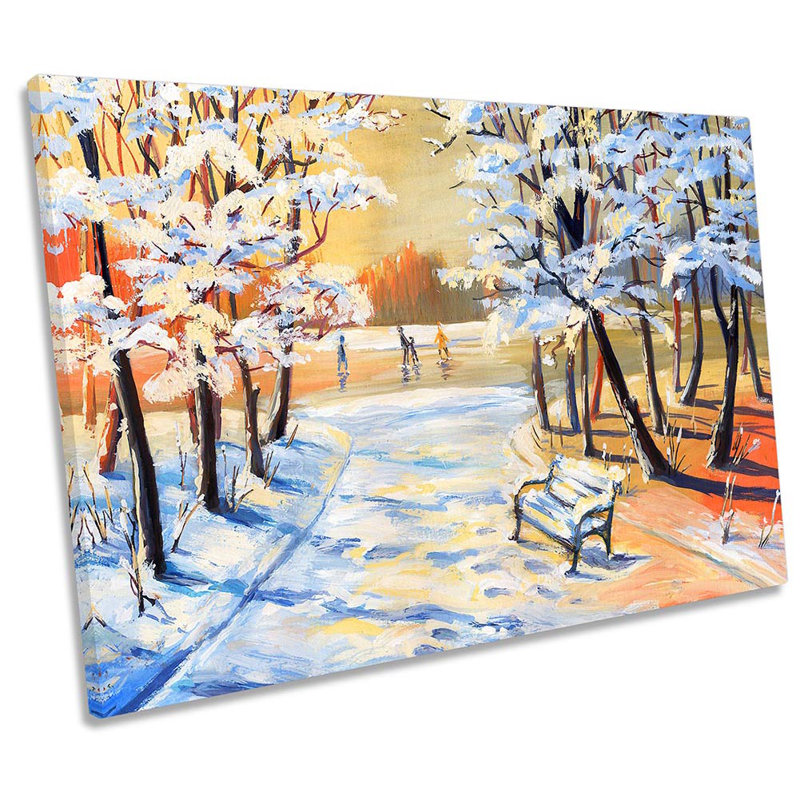 Winter Landscape Park - Wrapped Canvas Art Prints, 61cm H x 91.4cm W x 4cm D