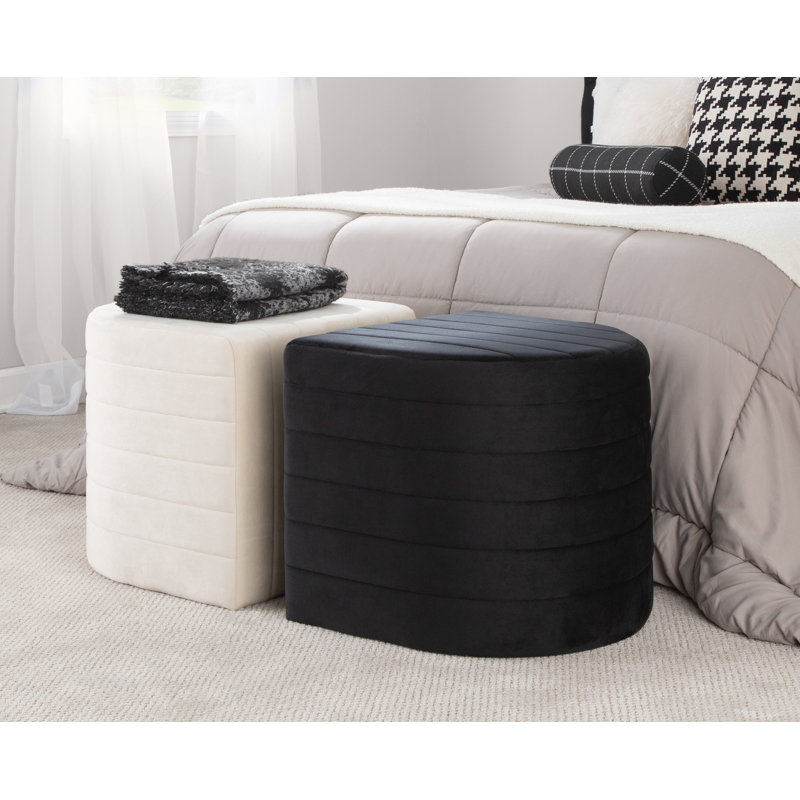 Repose-pieds Erma, Velours noir