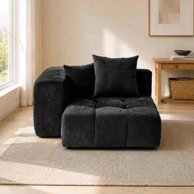 Chaise rembourrée en tissu de lin Kay