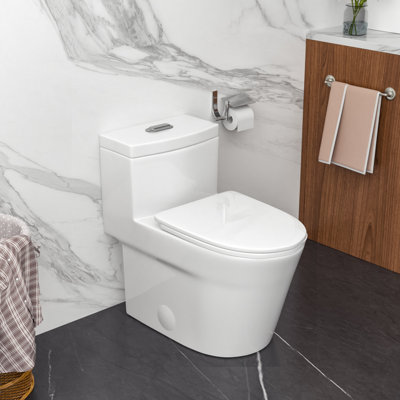 1.24/1.6 GPF Floor Mounted One-Piece Toilet Dual Flush Elongated Toilet(Seat Included)