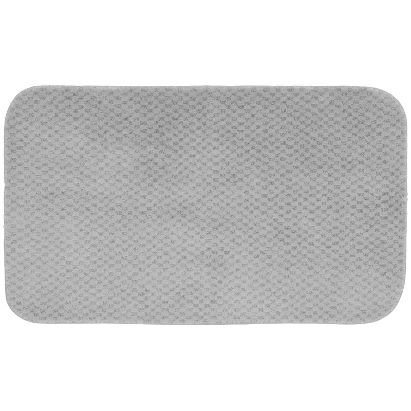 Juliahna Nylon Bath Rug with Non-Slip Backing, 24" x 40", Platinum Gray