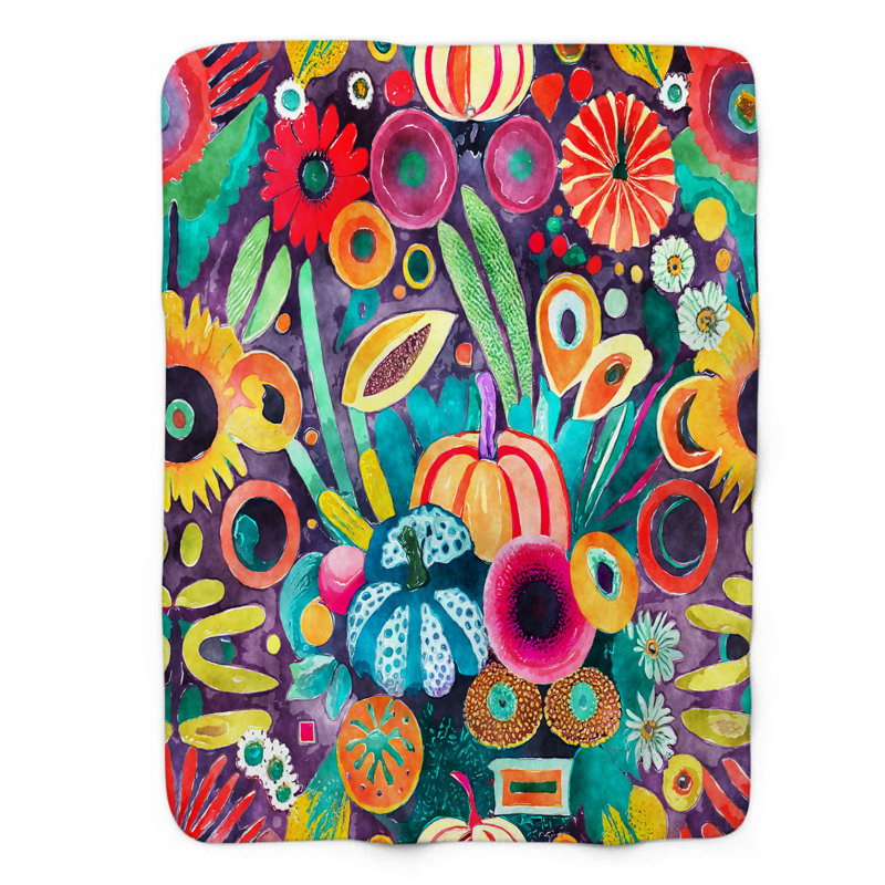Funkadelic Fall Feast Throw Blanket, 50" W x 60" L