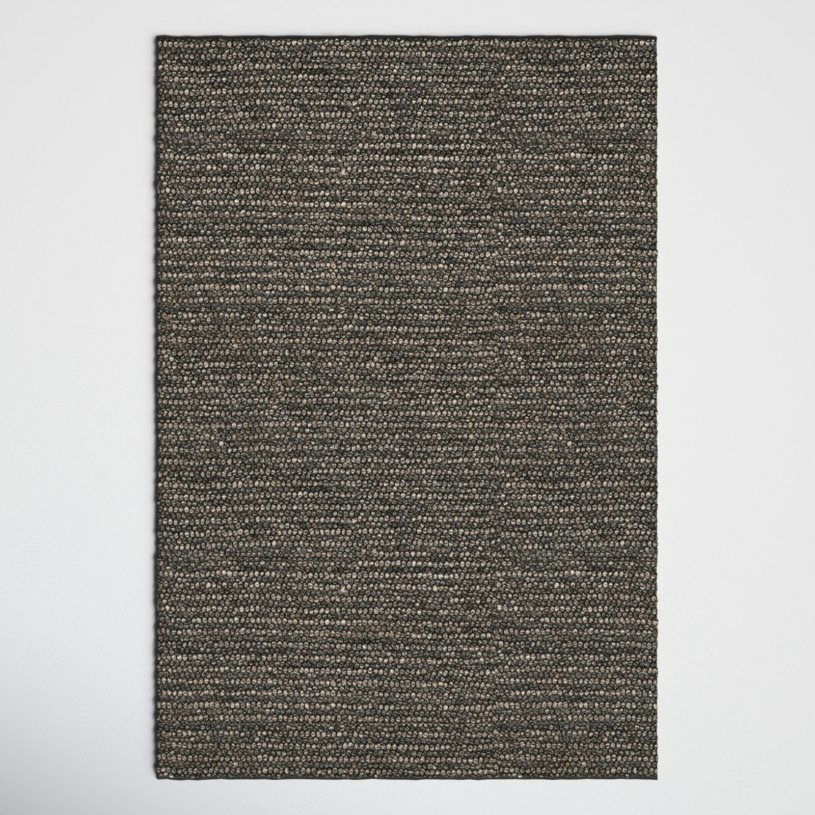 Asta Gray Hand-Woven Wool Rug, Rectangle 2' x 3'