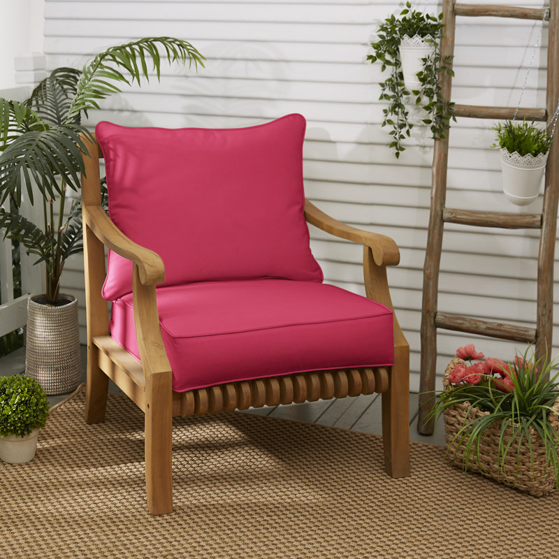 Coussin de siège / de dossier d'intérieur / d'extérieur, H 5 po x l 23 po x P 25 po, Toile Sunbrella® rose vif