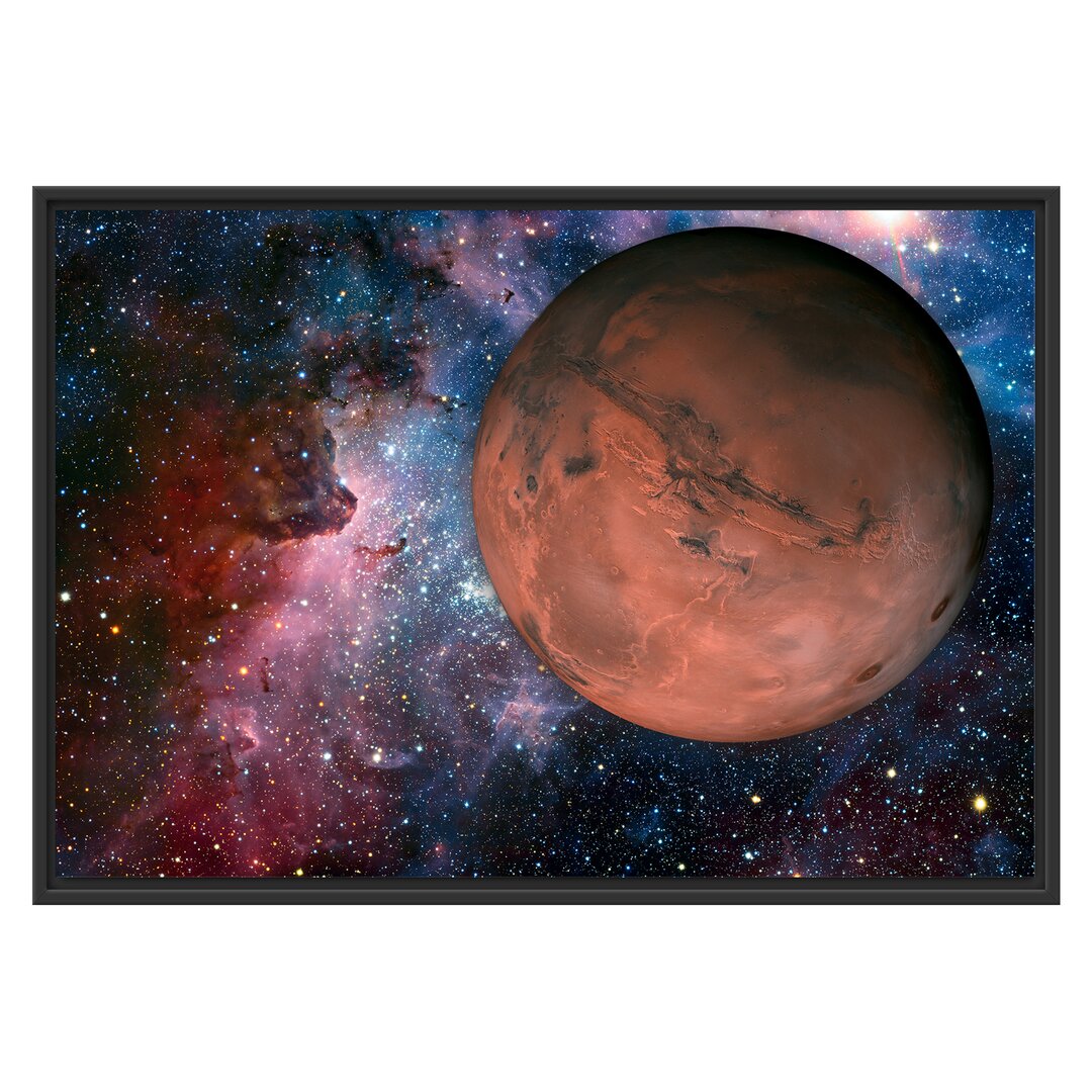 Mars in Space Floater Rahmen Grafik Kunstdruck auf Papier