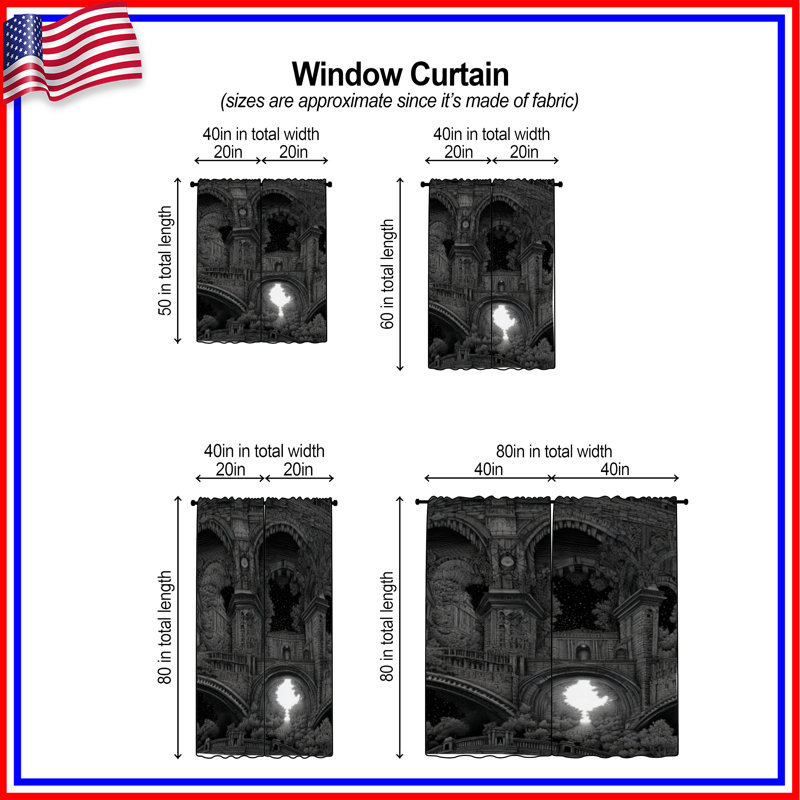 Rideaux obscurcissant et obscurcissant Architecture - 2 panneaux, 20in x 50in - 2 panels, Obscurcissement de chambre