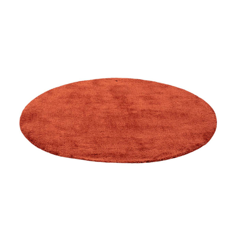 Solid Colour Hand Tufted Shag Area Rug, Round 190cm