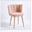 Chaise de salle à manger moderne (ensemble de 2) avec pieds en tube de fer et coussins à poils courts-29608641