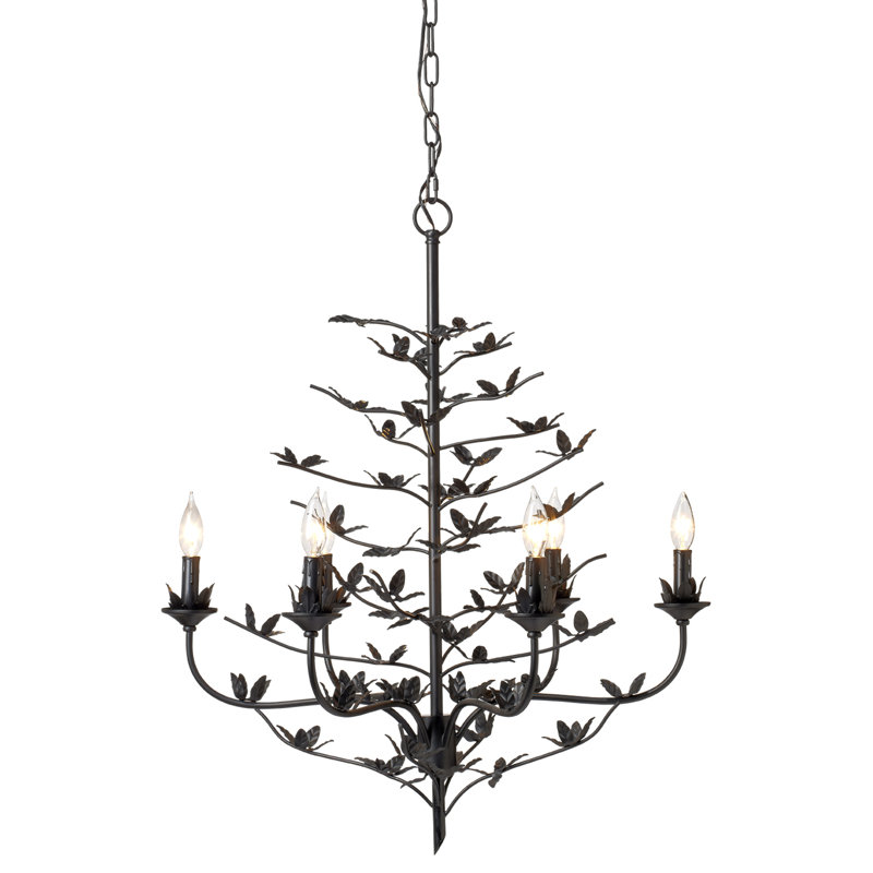 6 - Light Chandelier, Black