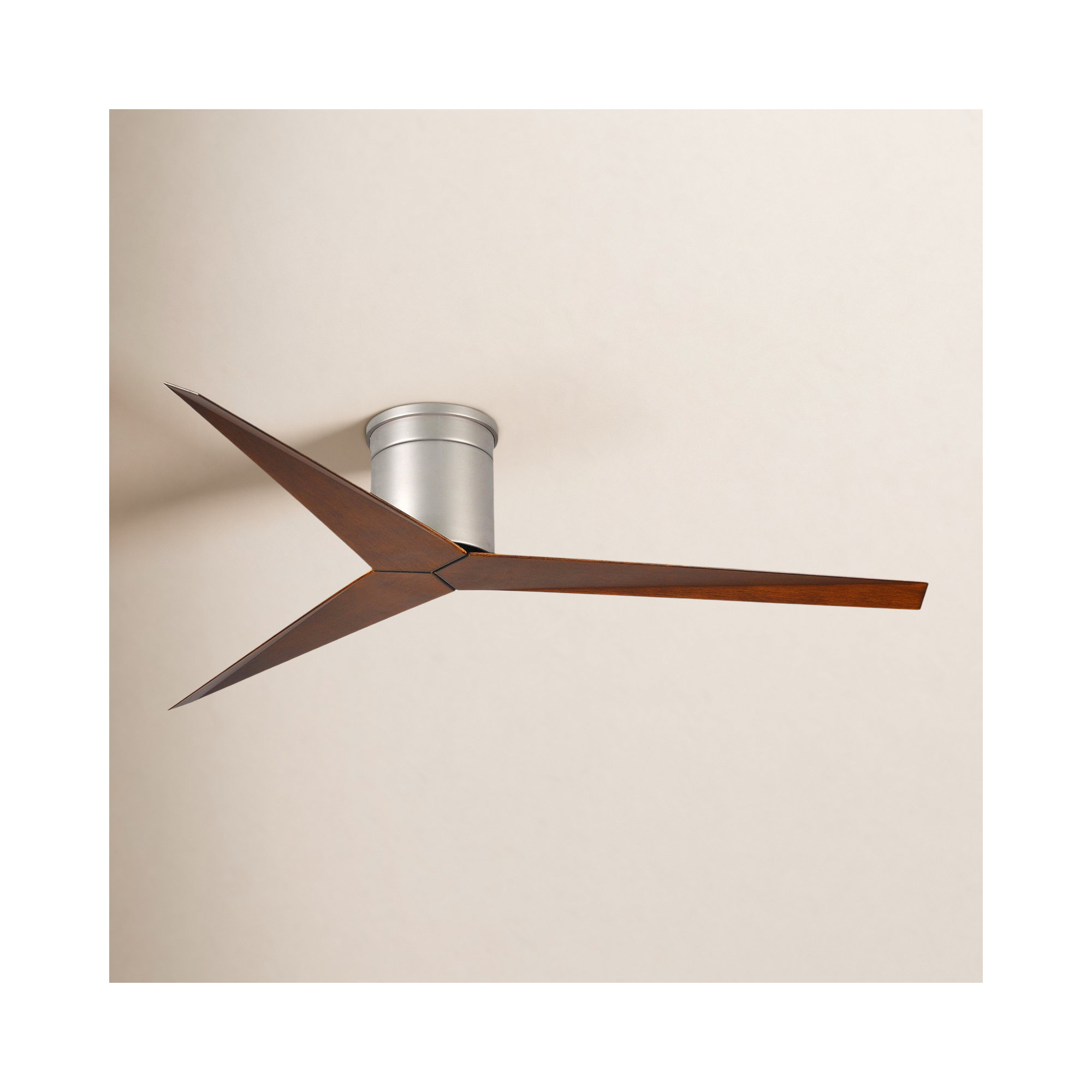 56'' 3 Blade Ceiling Fan, Walnut Tone, Brushed Nickel