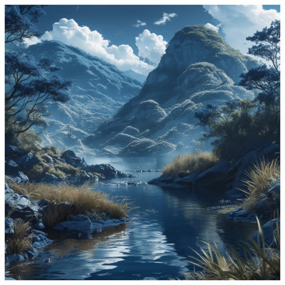 Édredon Mountain River Scene