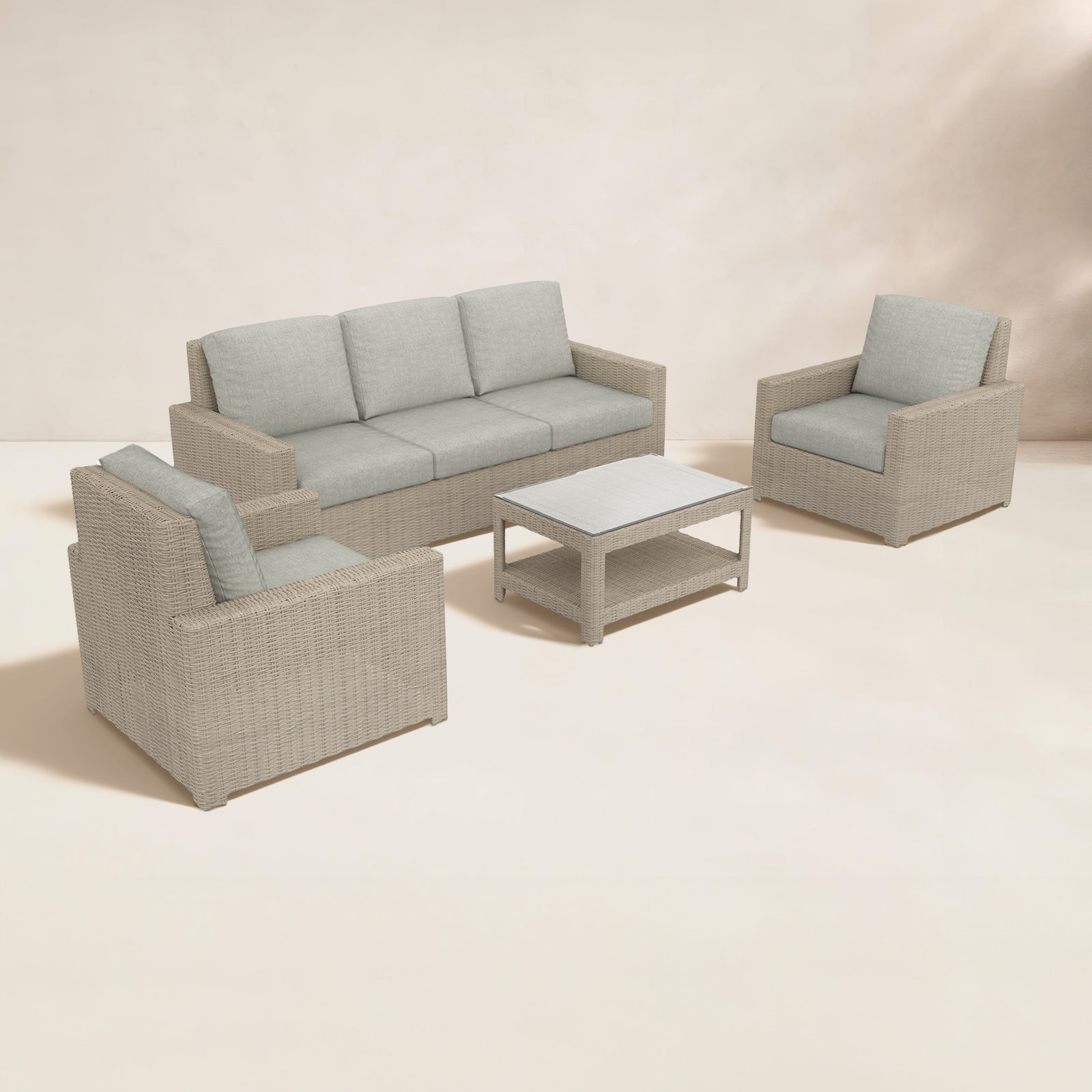 Henri 5-Person Sunbrella® Patio Seating Group, Canvas Granite