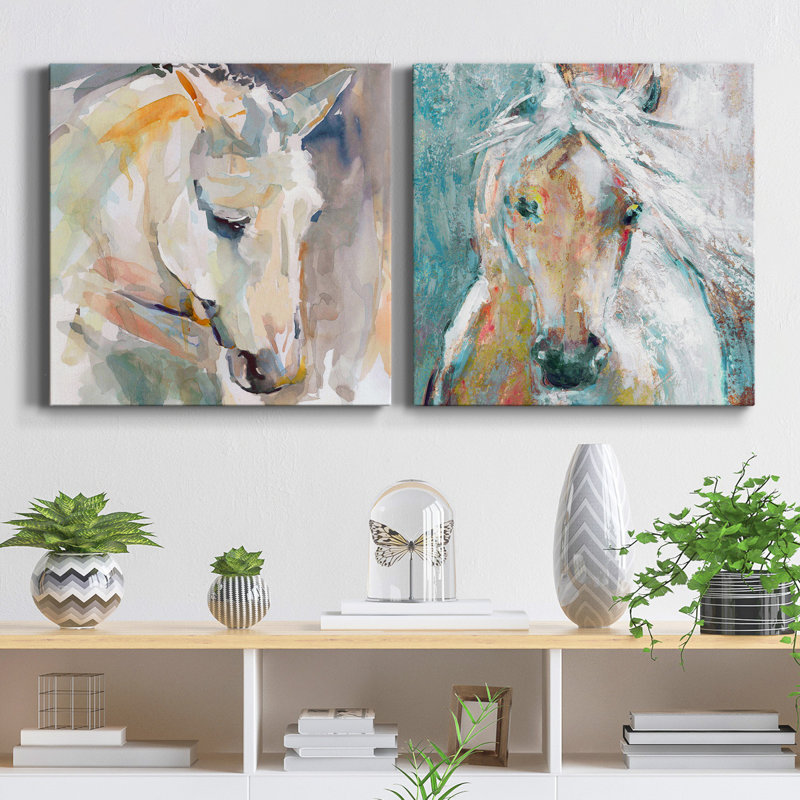 " Beautiful Contemplation " 2 - Pieces, 32" H x 64" W x 1" D