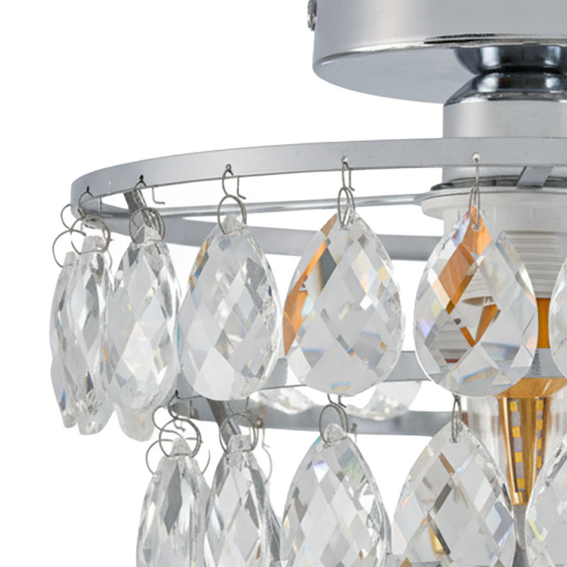 Crystal Semi Flush Mount, Chrome