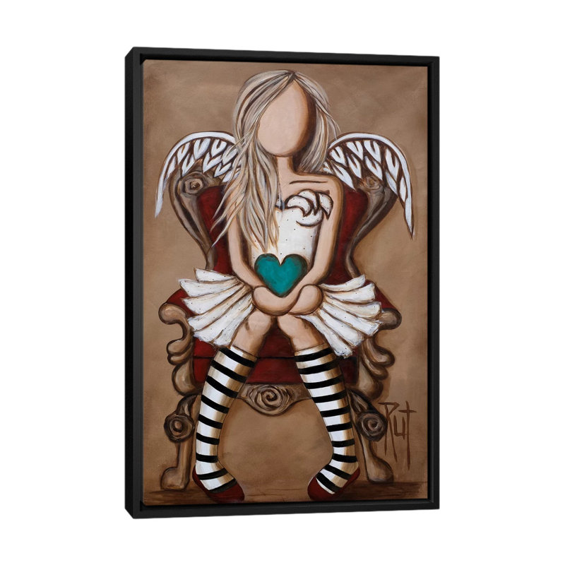 « Colette » par rut art Creations-impression d’art graphique, H 26 po x l 18 po x P 1,5 po, Toile avec cadre noir