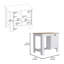 Îlot de cuisine H 35 po, une armoire de rangement avec porte, deux tablettes internes, une tablette de rangement ouverte