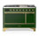 Cuisinière à double combustible de 48 pouces avec 5 brûleurs scellés, plaque chauffante et dessus français en émeraude Majestic III Series (gaz naturel, garniture en laiton)