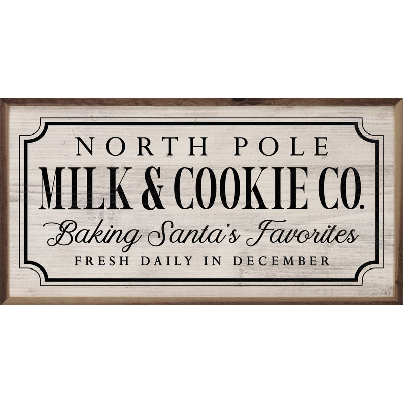 North Pole Milk and Cookie Co - blanc délavé, H 18 po x l 36 po