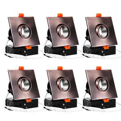 Gimbal 3" Square Gimbal LED Recessed Light Remodel with J-Box IC Rated