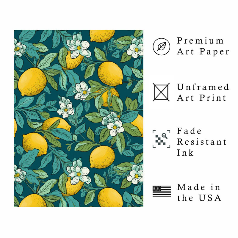 «Food and Kitchen Lemon Dreams III», reproduction d'art moderne sans cadre, H 20 po x l 16 po