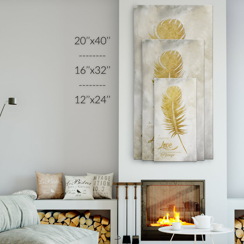 Art textuel sur toile tendue, H 20 po x l 40 po x P 1,5 po