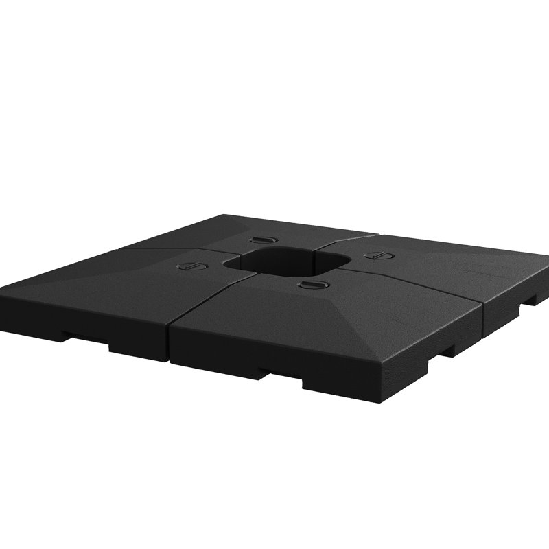 Base de parasol de patio, 4, usage extérieur robuste, capacité de l'eau de 176 lb ou de sable 264, noir, base en plastique robuste, protégé contre les intempéries, résistant, noir