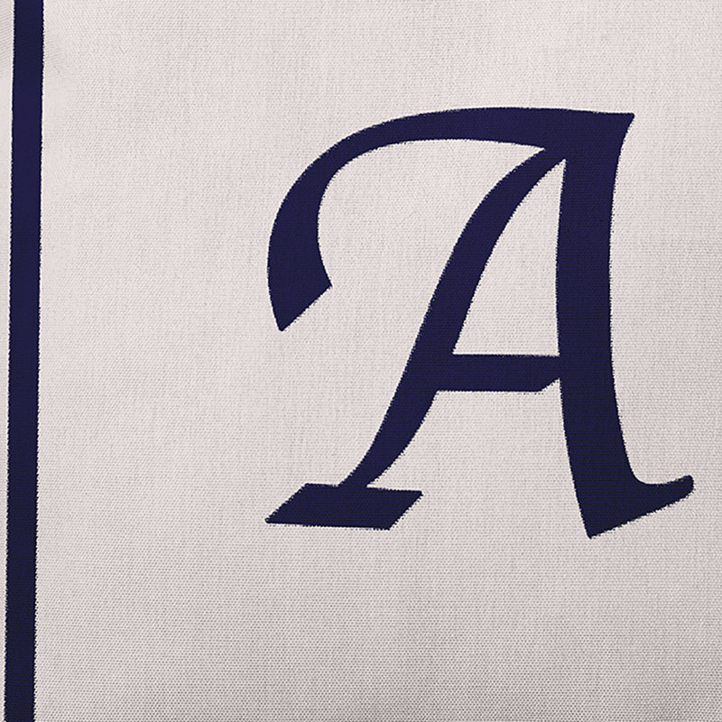 Reversible Throw Pillow, 26"x26", Navy Blue/White, A