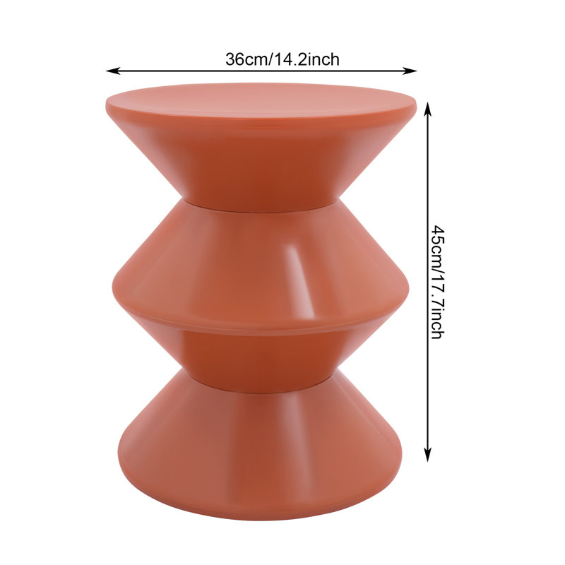 Modern Round Side/End Table, Orange