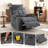 33" Wide Massage Swivel Glider Recliner with Heat Function & Cup Holders-1409430872